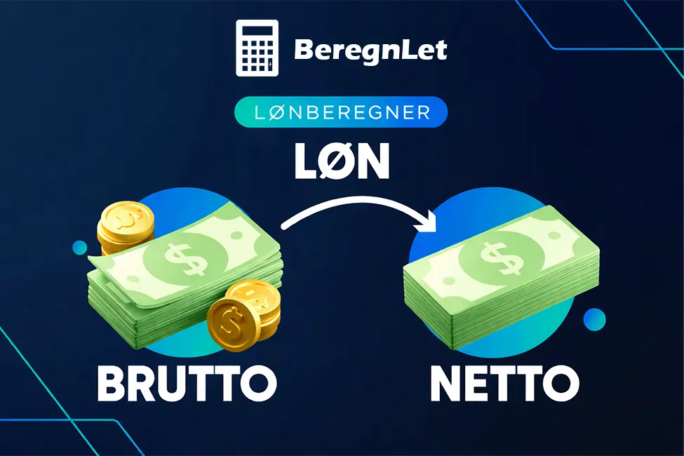 Online lønberegner interface fra BeregnLet.dk med resultater for nettoløn og skat